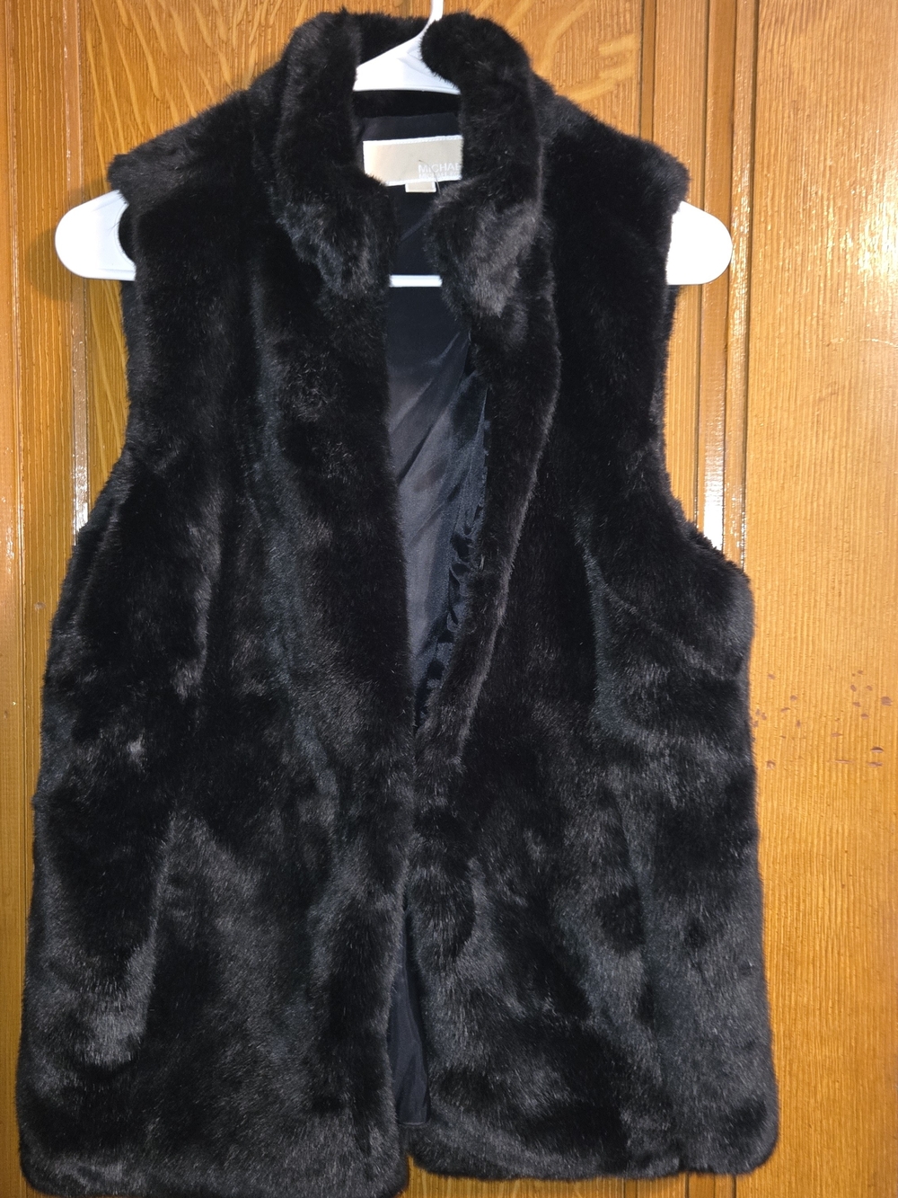 Michael Kors Black Faux Fur Sleeveless Vest